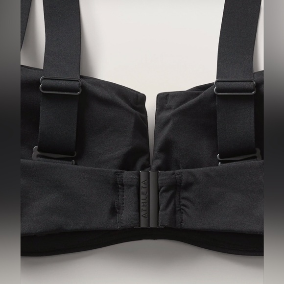 Athleta Square Neck V Bra Cup Swim Bikini Top  34D 34DD 34D/DD Black - Picture 5 of 14